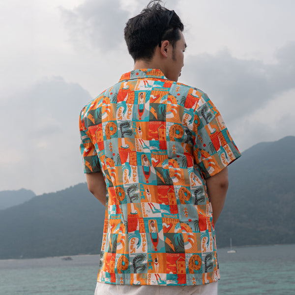 Orange Hawaiian Shirt Koh Lipe