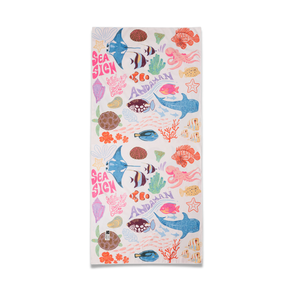 Vivid Fish & Sea Microfiber Towel