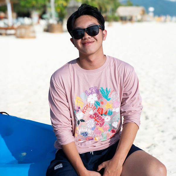 Unisex-Pink Coral Long Sleeves
