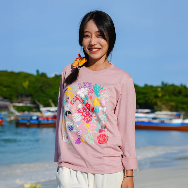 Unisex-Pink Coral Long Sleeves