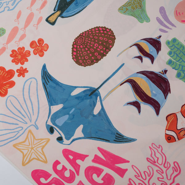 Vivid Fish & Sea Microfiber Towel