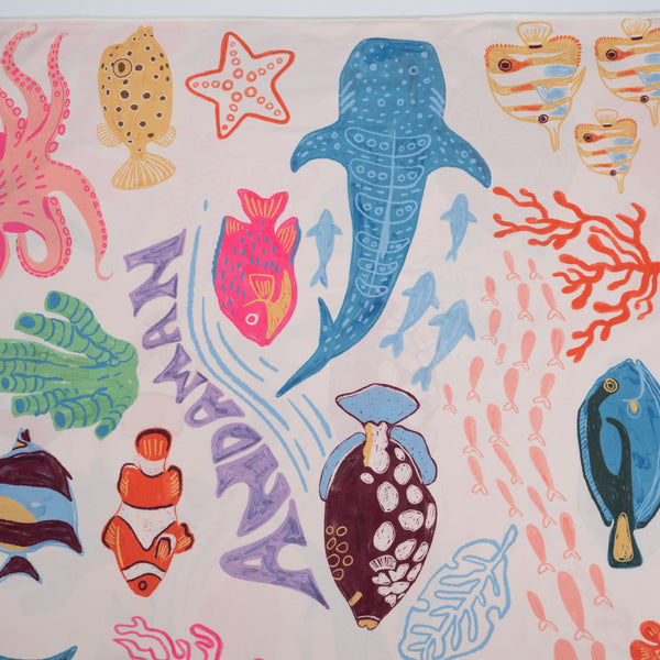 Vivid Fish & Sea Microfiber Towel