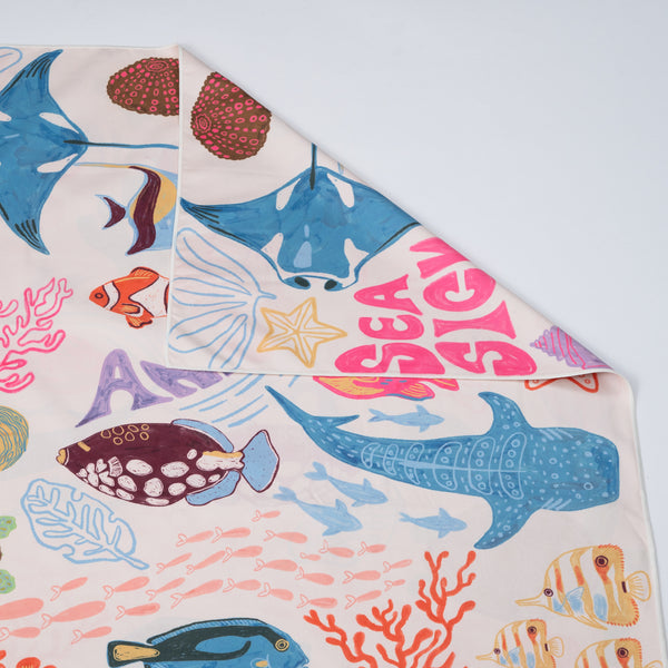 Vivid Fish & Sea Microfiber Towel