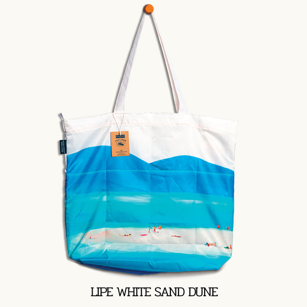กระเป๋าถุงผ้าโพลีเอสเตอร์ [Lipe white sand dune : Foldable shopping bag]