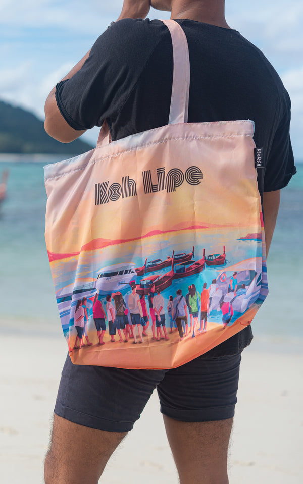 กระเป๋าถุงผ้าโพลีเอสเตอร์ [Lipe Journey : Foldable shopping bag]